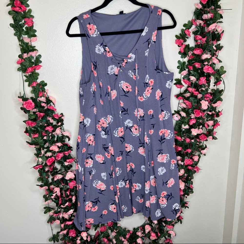 Torrid Purple Floral Sleeveless Dress Women size 00